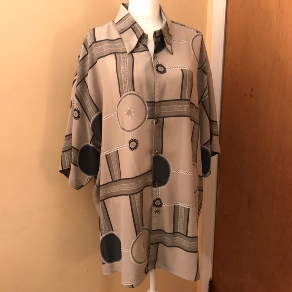 Printed Short-Sleeve Blouse